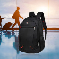 Mochila escolar casual de grande capacidade, cor sólida, material oxford masculino, mochila multifuncional para laptop de viagem