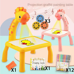 Mesa inteligente de projetor de pintura para aprendizagem estilo girafa