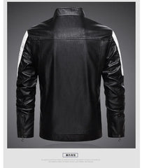 Jaqueta de Couro Sintético motocicleta 2024 Nova  jaqueta masculina preto  moda causal