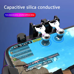 Gamepad telefone móvel jogo tiro para pubg 6 dedos  botão aciona gamepad com ventilador de refrigeração para pubg controlador joystick
